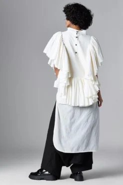 Chola White Long Frill Shirt -Cheap Wovencia Store 03052023ca03 4