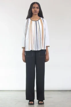 Bodice Top-stitch Black Trouser