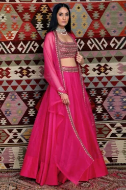 Ridhima Bhasin Fuchsia Embroidered Lehenga Set