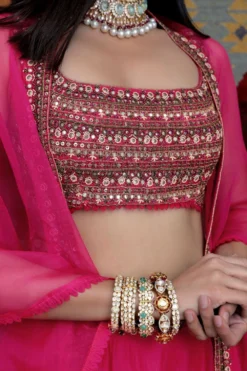 Ridhima Bhasin Fuchsia Embroidered Lehenga Set -Cheap Wovencia Store 102rb17 3