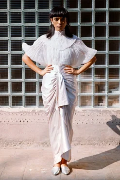 Aikeyah White Pearl Embellished Top