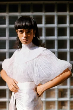 Aikeyah White Pearl Embellished Top -Cheap Wovencia Store 10323ssm2 3