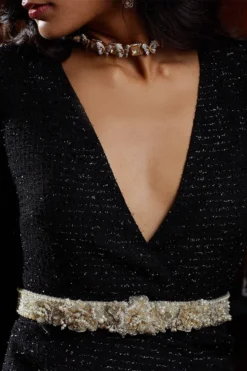 Lovetobag Silver Embellished Waist Belt