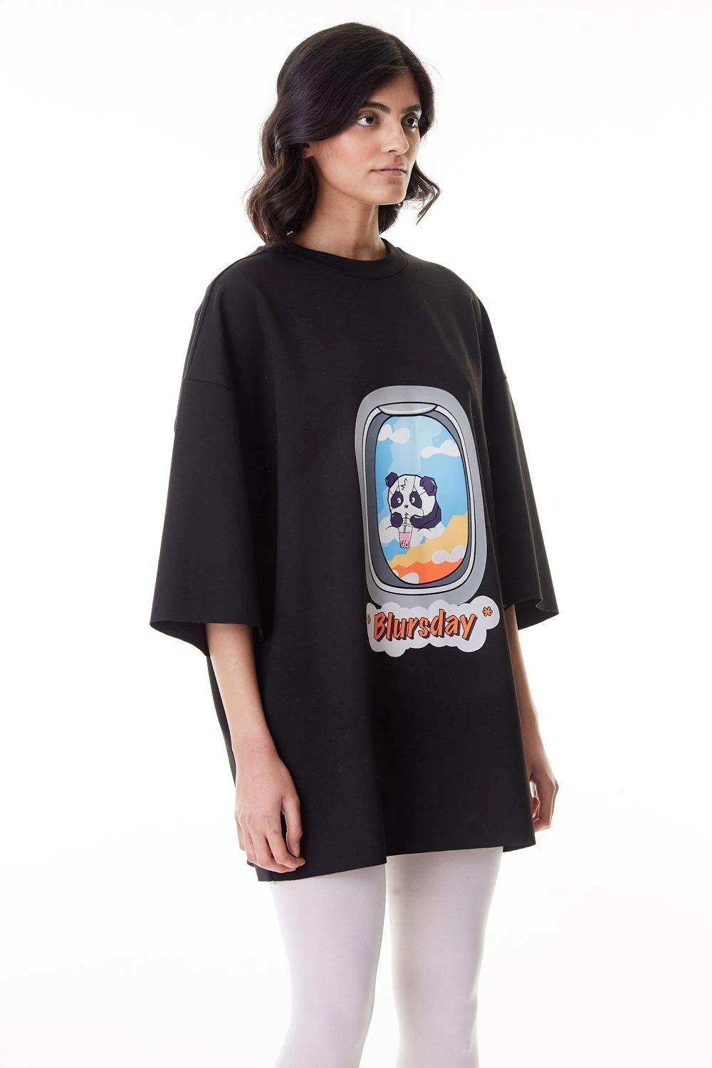 Kanika Goyal Label Black Oversized Printed Patch T-shirt 2 Kanika Goyal Label Black Oversized Printed Patch T-shirt - Image 2