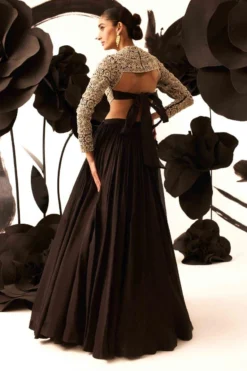 Bhumika Sharma Black Embellished Organza Lehenga Set -Cheap Wovencia Store 11123bs26 3