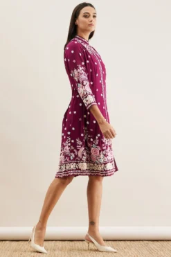 PATINE Maroon Gara Embroidered Dress -Cheap Wovencia Store 111pat9 3