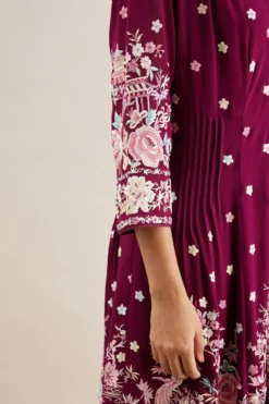 PATINE Maroon Gara Embroidered Dress -Cheap Wovencia Store 111pat9 5