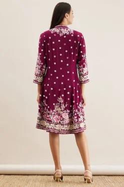 PATINE Maroon Gara Embroidered Dress -Cheap Wovencia Store 111pat9 6