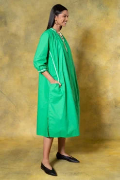 Bodice Green Oversized Tie Up Dress -Cheap Wovencia Store 11423bo3 3