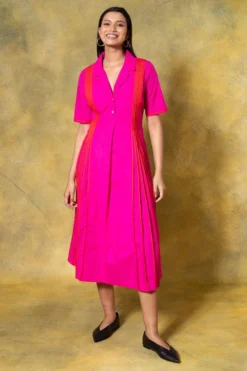 Bodice Pink Pleated Dress