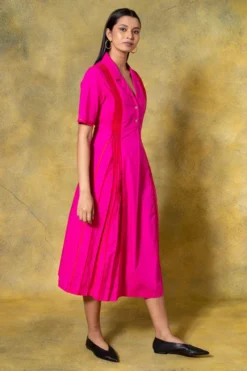Bodice Pink Pleated Dress -Cheap Wovencia Store 11423bo6 3