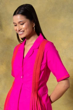 Bodice Pink Pleated Dress -Cheap Wovencia Store 11423bo6 4