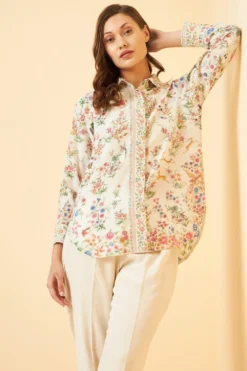 PATINE Cream Shikargah Printed Shirt -Cheap Wovencia Store 116pat8 5