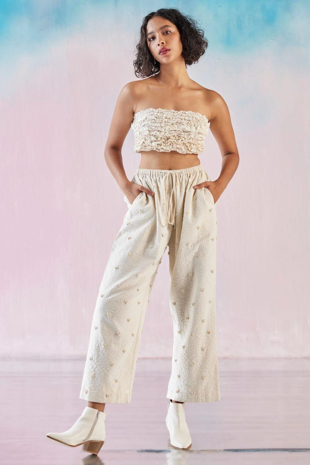 ILK Off White Textured Bustier 1 ILK Off White Textured Bustier