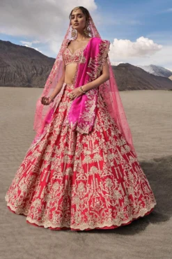 Anushree Reddy Cherry Red Gulzaar Lehenga Set