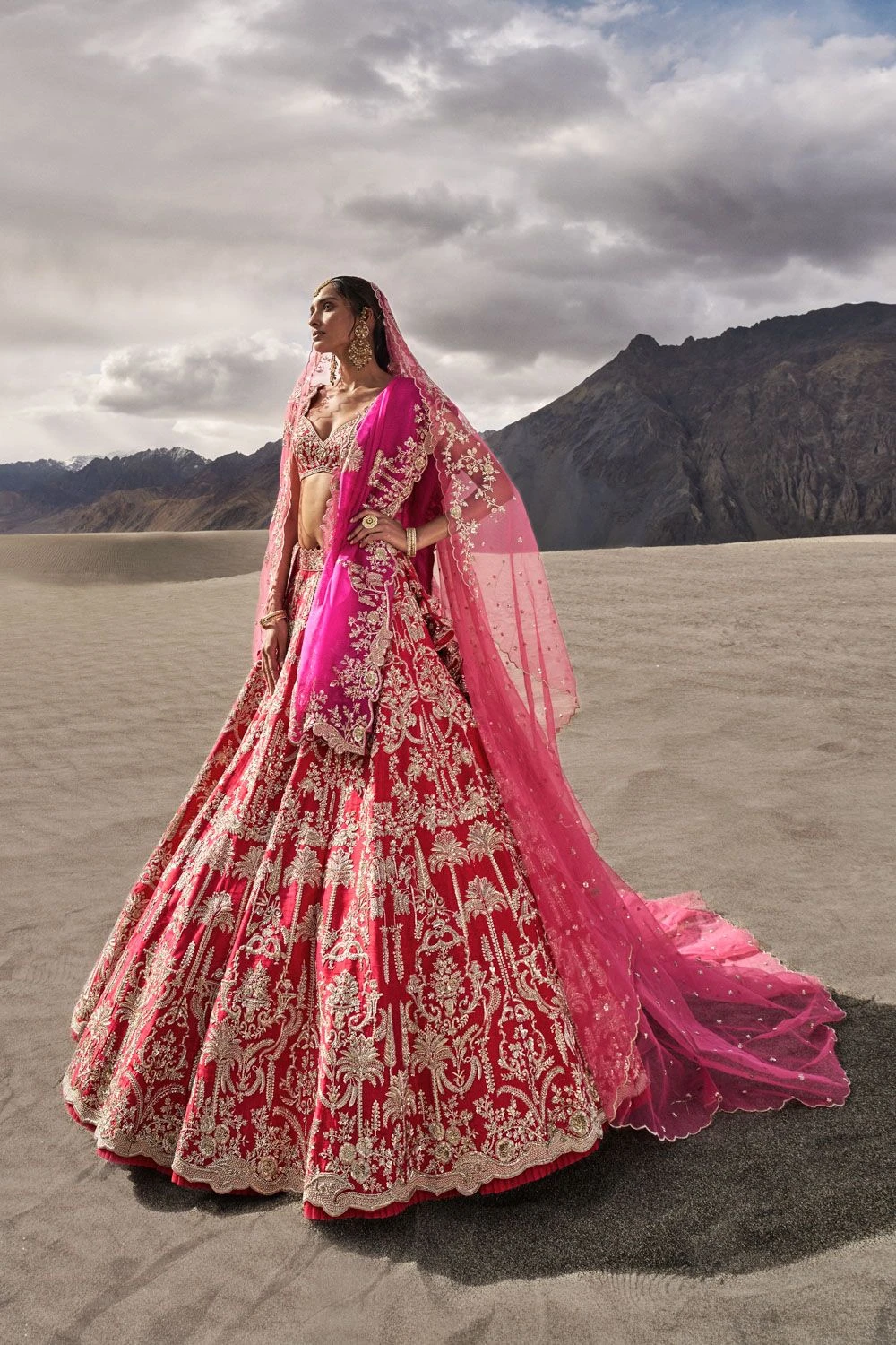 Anushree Reddy Cherry Red Gulzaar Lehenga Set 2 Anushree Reddy Cherry Red Gulzaar Lehenga Set - Image 2