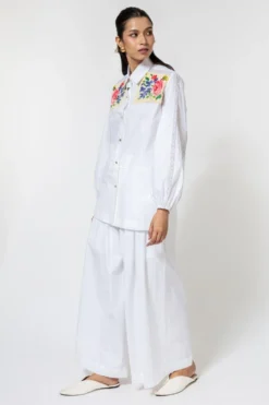 Ode To Odd White Poplin Shirt With Beaded Fringes -Cheap Wovencia Store 123odd2 2