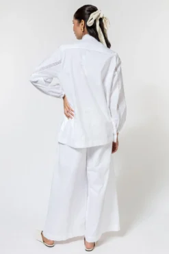 Ode To Odd White Poplin Shirt With Beaded Fringes -Cheap Wovencia Store 123odd2 5