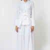 Ode To Odd White Asymmetric Belted Shirt