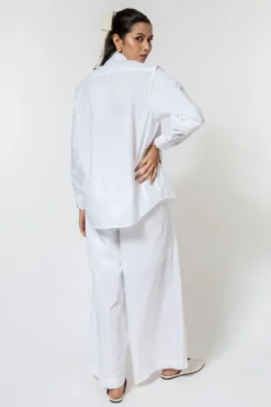 Ode To Odd White Poplin Shirt With Embroidered Patch Pocket -Cheap Wovencia Store 123odd6 5