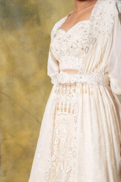 Ahilian Beige Embellished Cape Set 9 Ahilian Beige Embellished Cape Set -Cheap Wovencia Store 12423ah2 4