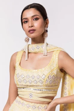 DUARA Yellow Organza Lehenga Set -Cheap Wovencia Store 124ua16 4