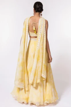 DUARA Yellow Organza Lehenga Set -Cheap Wovencia Store 124ua16 5