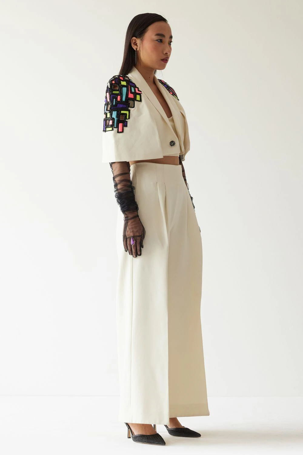 Mini Sondhi White Tailored Pants 2 Mini Sondhi White Tailored Pants - Image 2