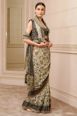 Tarun Tahiliani Ivory & Black Embellished Gilet -Cheap Wovencia Store 13323tt90 3