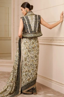 Tarun Tahiliani Ivory & Black Embellished Gilet -Cheap Wovencia Store 13323tt90 4