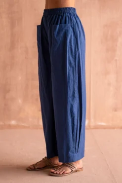 Swatti Kapoor Neel Blue Inverted Pleat Pants -Cheap Wovencia Store 13623sk17 3