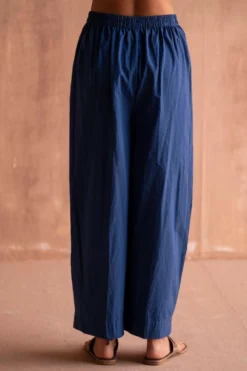 Swatti Kapoor Neel Blue Inverted Pleat Pants -Cheap Wovencia Store 13623sk17 4