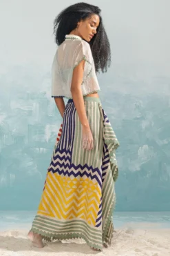 Ikai Beige Draped & Panelled Skirt 9 Ikai Beige Draped & Panelled Skirt -Cheap Wovencia Store 1411ik20 5 1