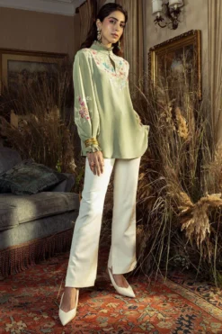 PATINE Sage Green Embroidered Victorian Top