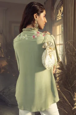 PATINE Sage Green Embroidered Victorian Top -Cheap Wovencia Store 14423pat34 4