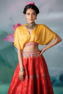 Rajdeep Ranawat Mustard Leela Printed Lehenga Set -Cheap Wovencia Store 1503rr25 4