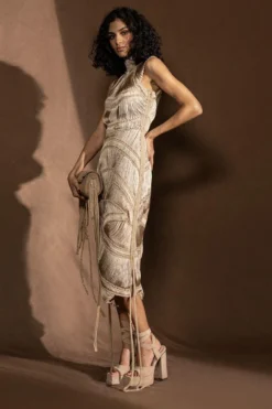 Abhishek Sharma Dusk Filigree Symmetrical Dress 11 Abhishek Sharma Dusk Filigree Symmetrical Dress -Cheap Wovencia Store 1511asw3 2