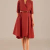 AMPM Lara Bold Red Poplin Dress