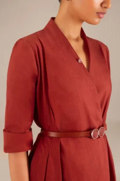 AMPM Lara Bold Red Poplin Dress -Cheap Wovencia Store 151223ampm37 3