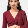 431-88 By Shweta Kapur Rouge Red Tie-up Blouse