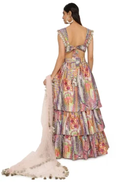 Payal Singhal Tribal Printed Ruffled Lehenga Set -Cheap Wovencia Store 154ps37 5