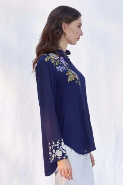 PATINE Floral Embroidered Georgette Shirt -Cheap Wovencia Store 16322 2