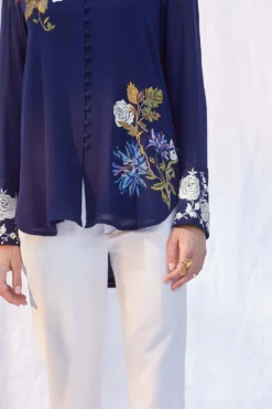 PATINE Floral Embroidered Georgette Shirt -Cheap Wovencia Store 16322 3