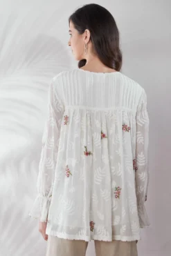PATINE White Embroidered Pintuck Top -Cheap Wovencia Store 16547 5