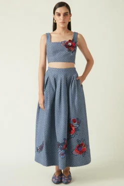 Payal Pratap Navy Lusi Quilted Top