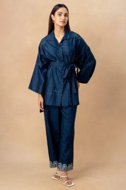 Divyam Mehta Blue Bandhani Doyat Shirt