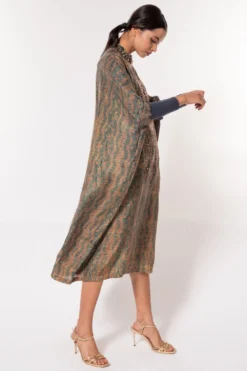 Divya Sheth Grey Hand-block Printed Kaftan -Cheap Wovencia Store 184dy16 3