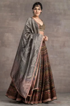Tarun Tahiliani Red On Black Lehenga Set -Cheap Wovencia Store 187tt34 3