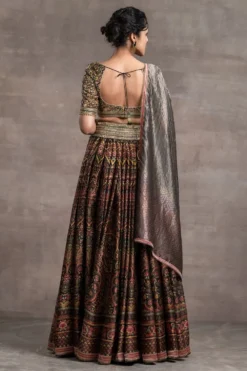 Tarun Tahiliani Red On Black Lehenga Set -Cheap Wovencia Store 187tt34 4