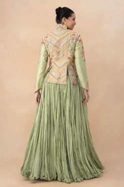 Debyani Green Floral Embellished Jacketed Lehenga Set -Cheap Wovencia Store 18923di5 5